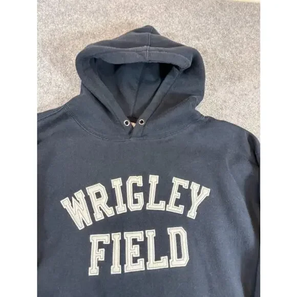 Vintage Wrigley Field Chicago Sweatshirts Hoodie Men XL Navy Collegiate Baseball - Picture 2 of 5